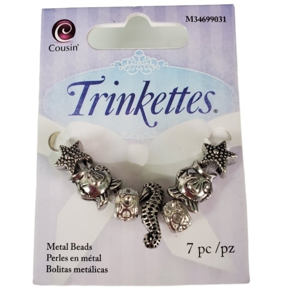 Trinkettes metal Beads silver Tone Sea life